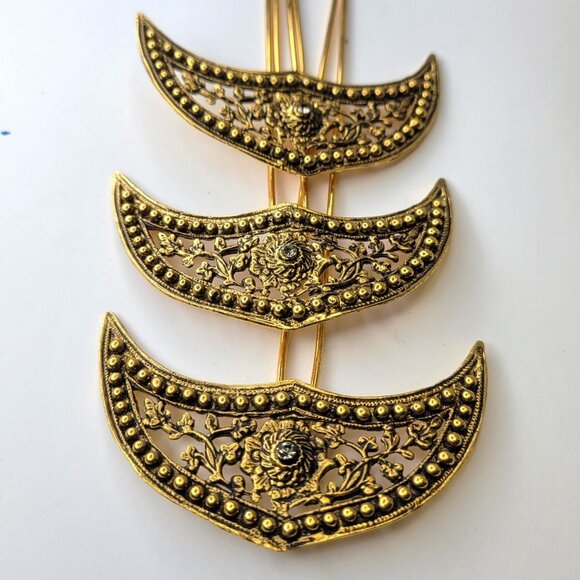 Hair Bun Long Pins Traditional Malay Indonesian HairBun Hair Pins - Picture 2 of 15